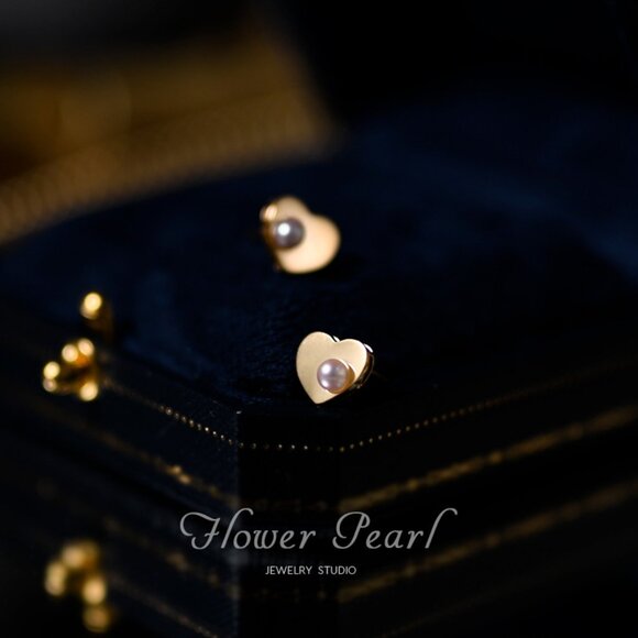 New 18K gold mirror love pearl earrings - Picture 5 of 6